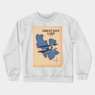 Great Salt Lake Utah vintage style map Crewneck Sweatshirt